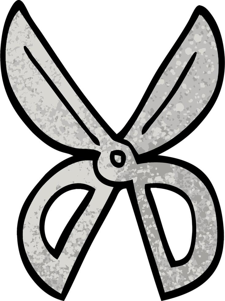 grunge textured illustration cartoon scissors vector