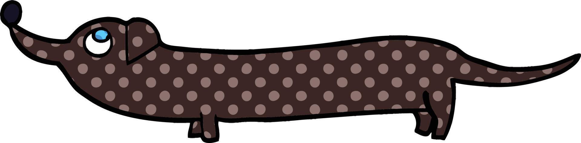 comic book style cartoon dachshund vector