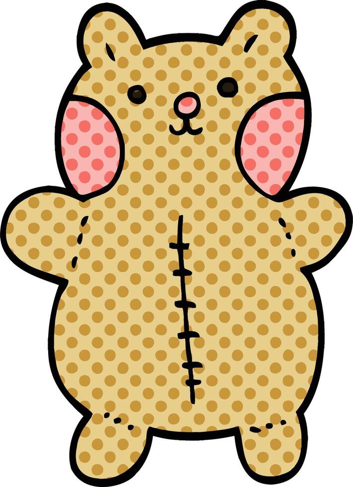 comic book style cartoon teddy bear vector