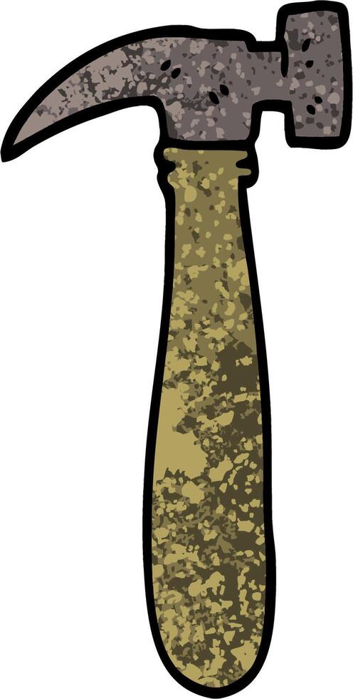 grunge textured illustration cartoon hammer vector
