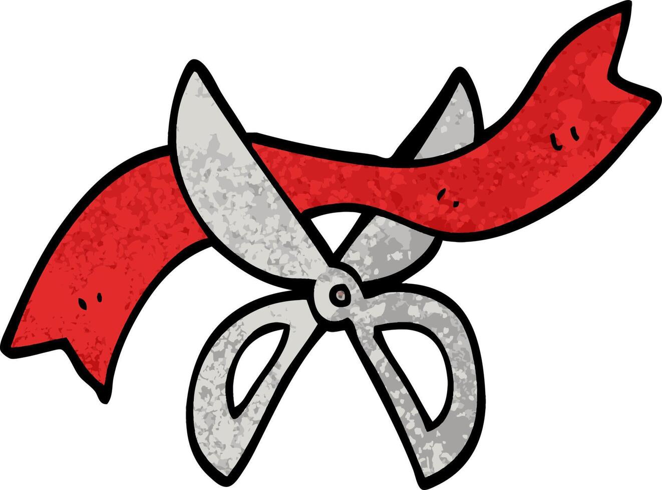 grunge textured illustration cartoon ceremony scissors vector