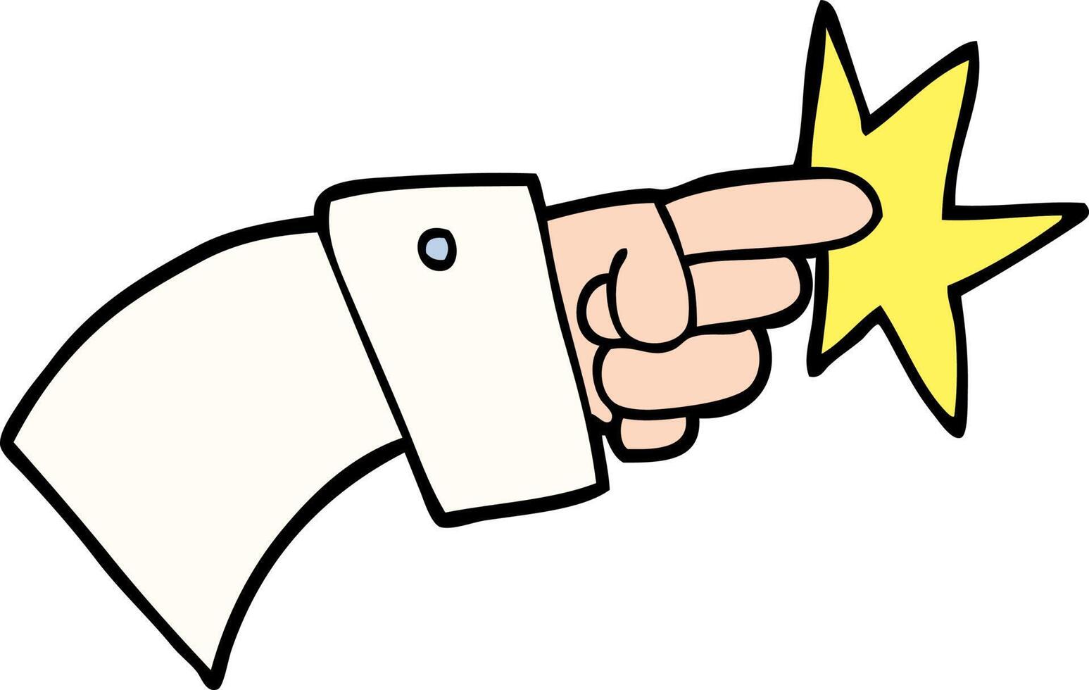 hand drawn doodle style cartoon pointing hand icon vector