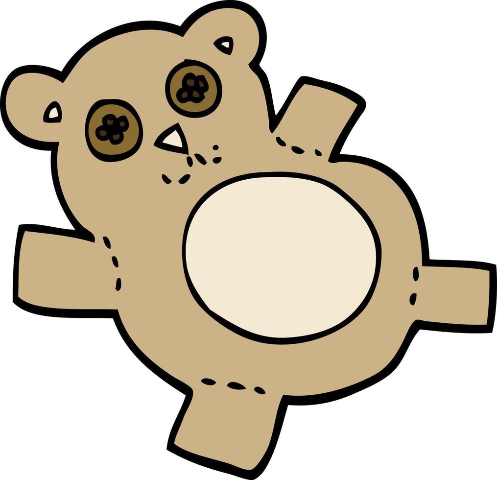 oso de peluche de dibujos animados estilo doodle dibujado a mano vector