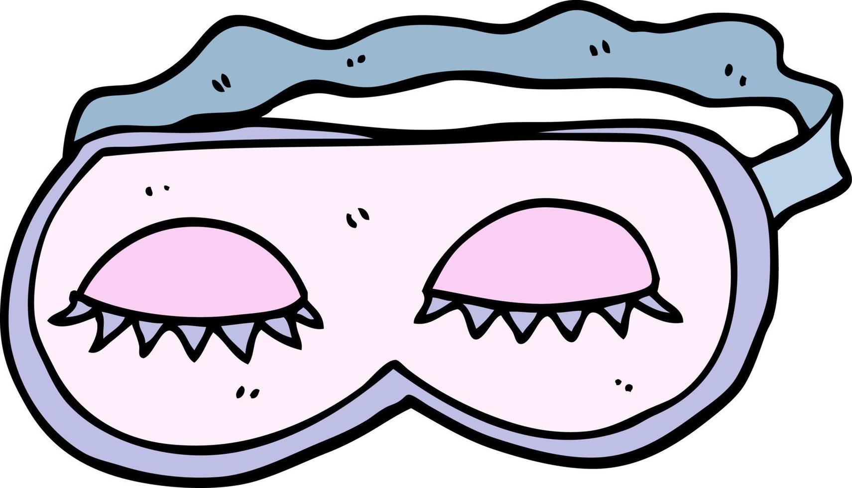 hand drawn doodle style cartoon sleeping mask vector