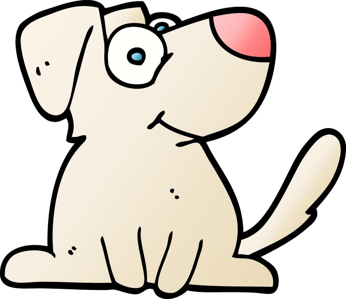 vector gradient illustration cartoon happy dog