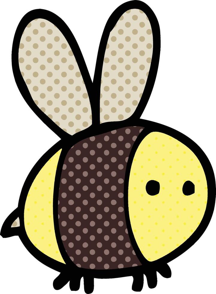 abeja de dibujos animados de estilo cómic vector