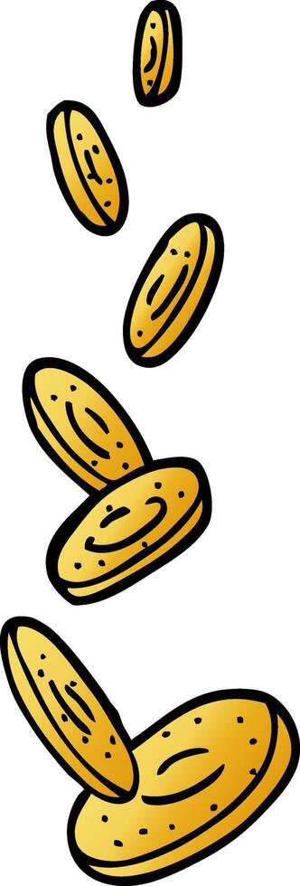 vector gradient illustration cartoon falling coins
