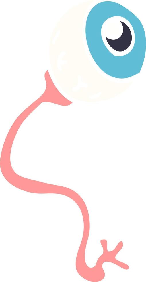 gross flat color illustration cartoon eyeball vector