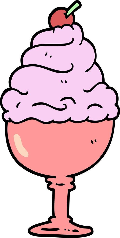 hand drawn doodle style cartoon ice cream vector