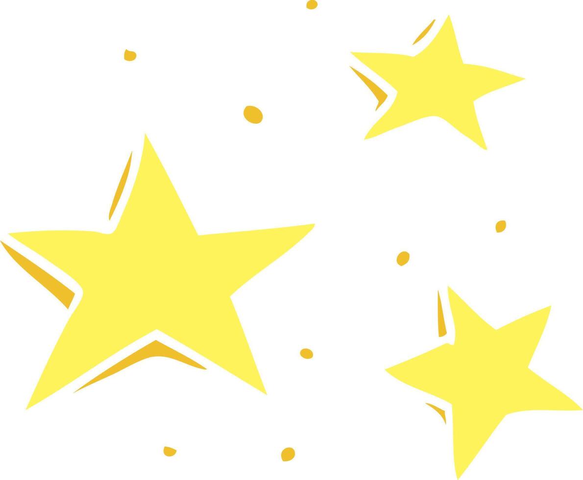 flat color illustration cartoon decorative stars vector
