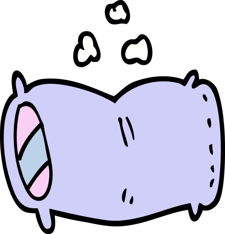 hand drawn doodle style cartoon fluffy pillow vector