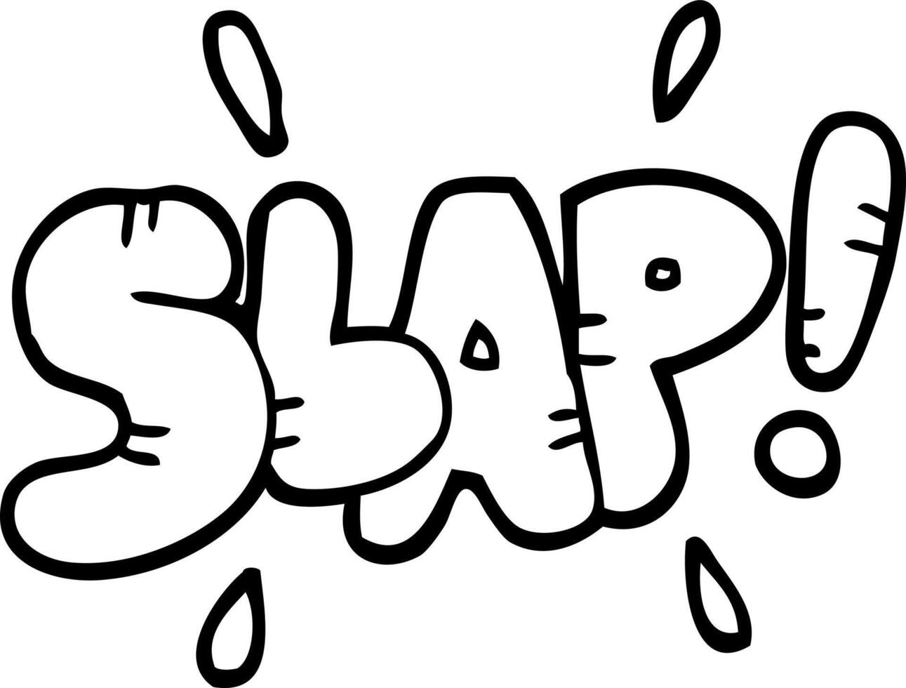 black and white cartoon slap symbol vector