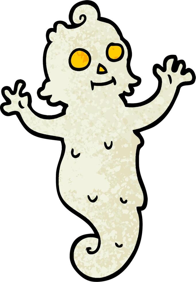 grunge textured illustration cartoon spooky ghost vector