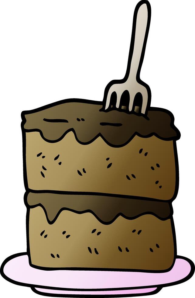 vector gradient illustration cartoon slice of cake