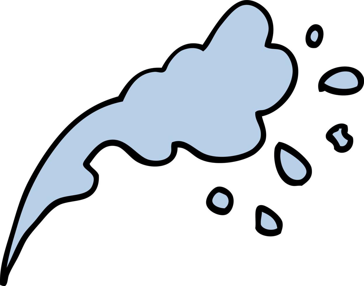 hand drawn doodle style cartoon water splash vector