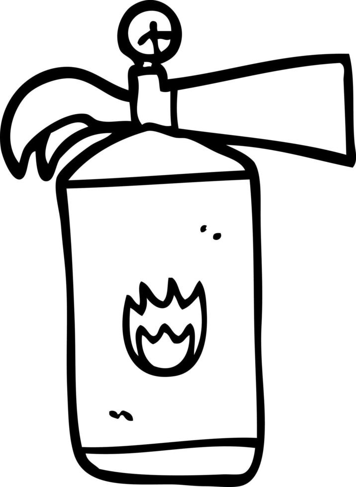 black and white cartoon fire extinguisher vector