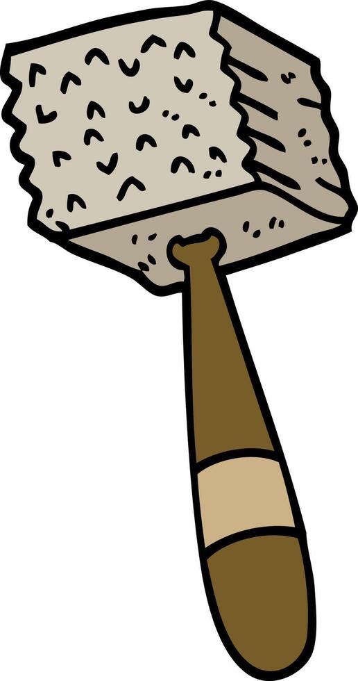 hand drawn doodle style cartoon meat hammer vector