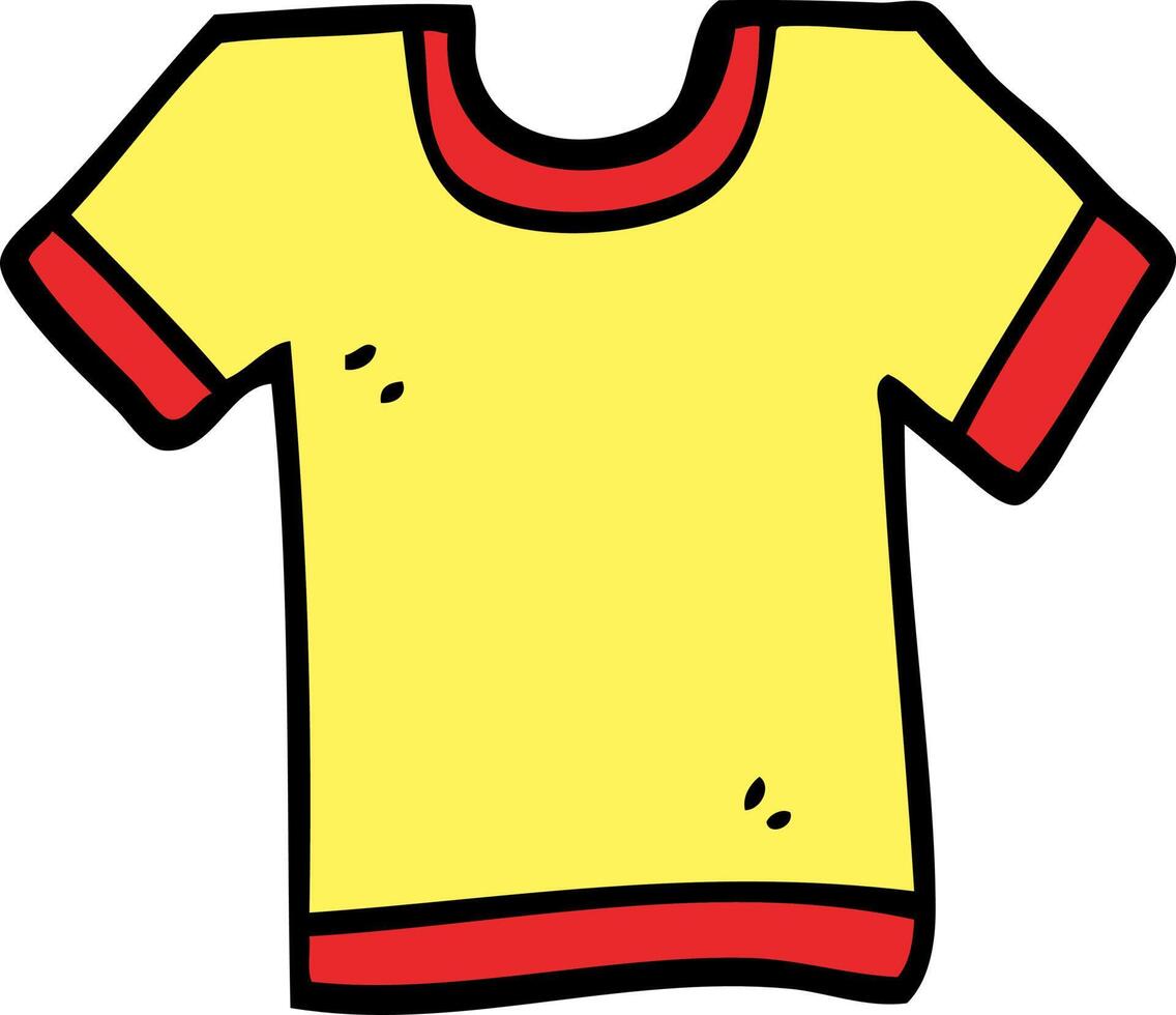 camiseta de dibujos animados estilo doodle dibujado a mano vector