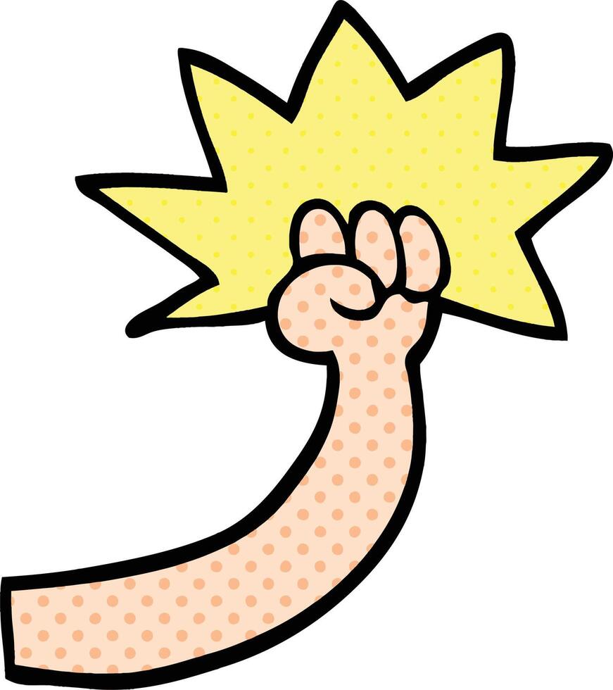 comic book style cartoon punching arm vector