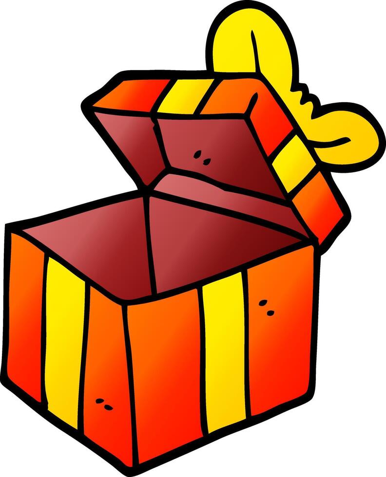 vector gradient illustration cartoon open gift box