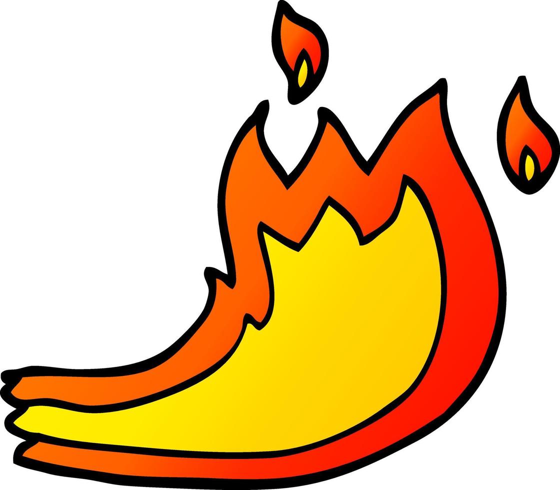 vector gradiente ilustración dibujos animados fuego llama