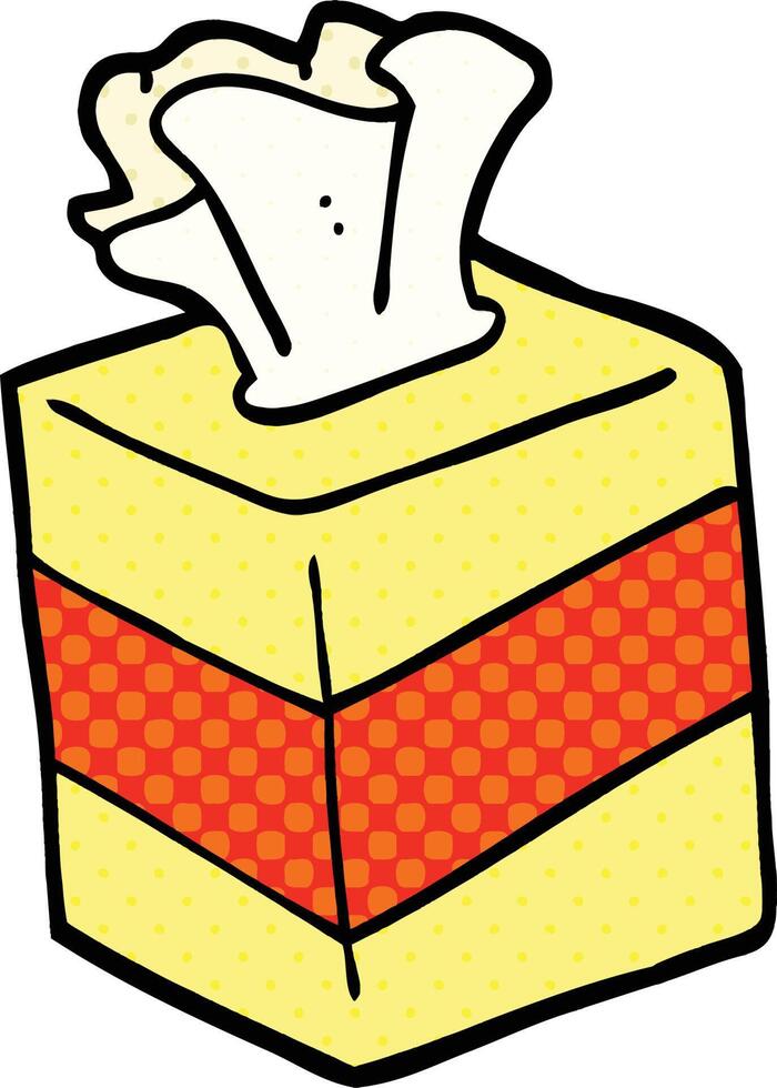 comic book style cartoon tissue box vector