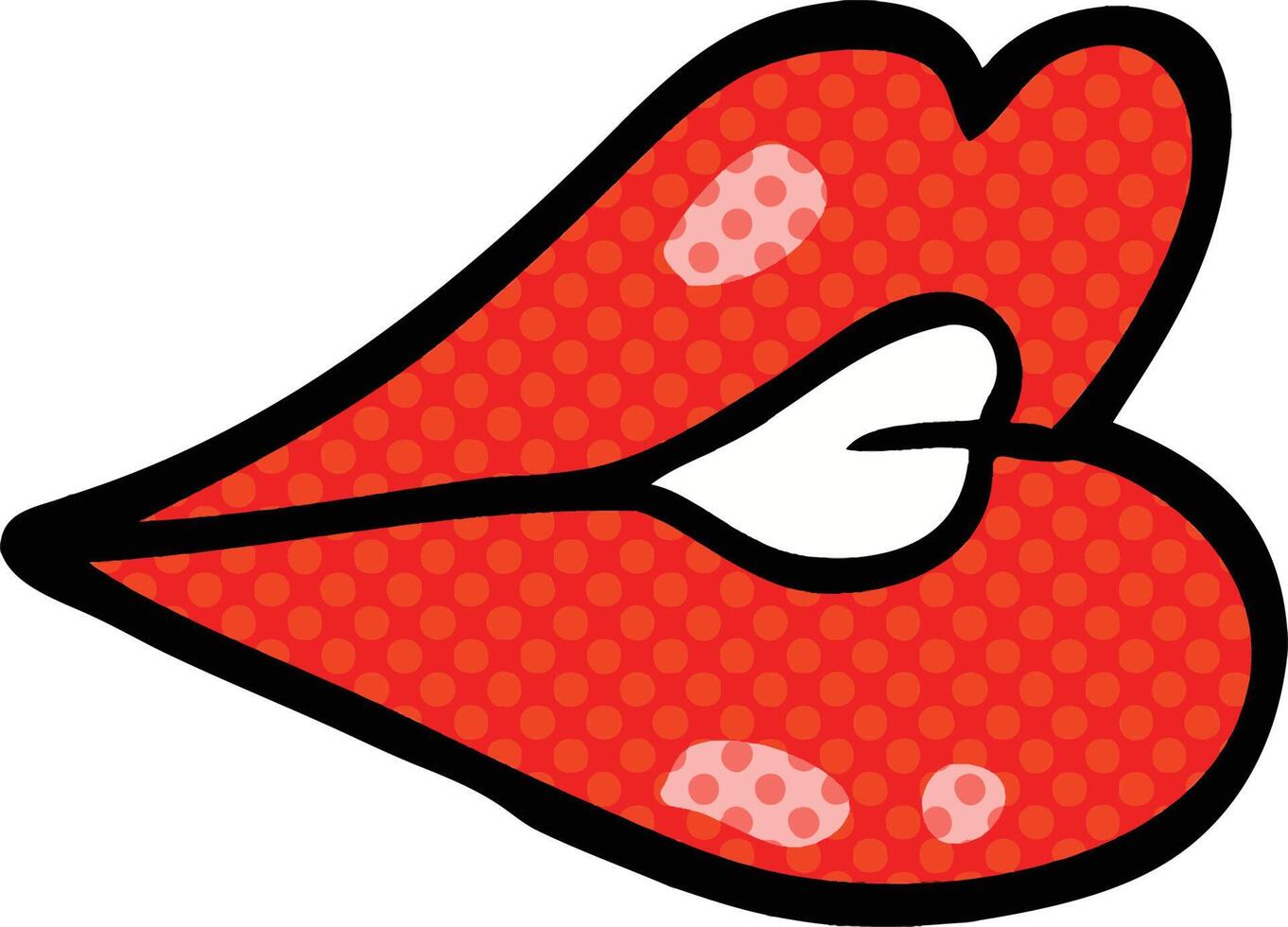 comic book style cartoon pouting lips vector