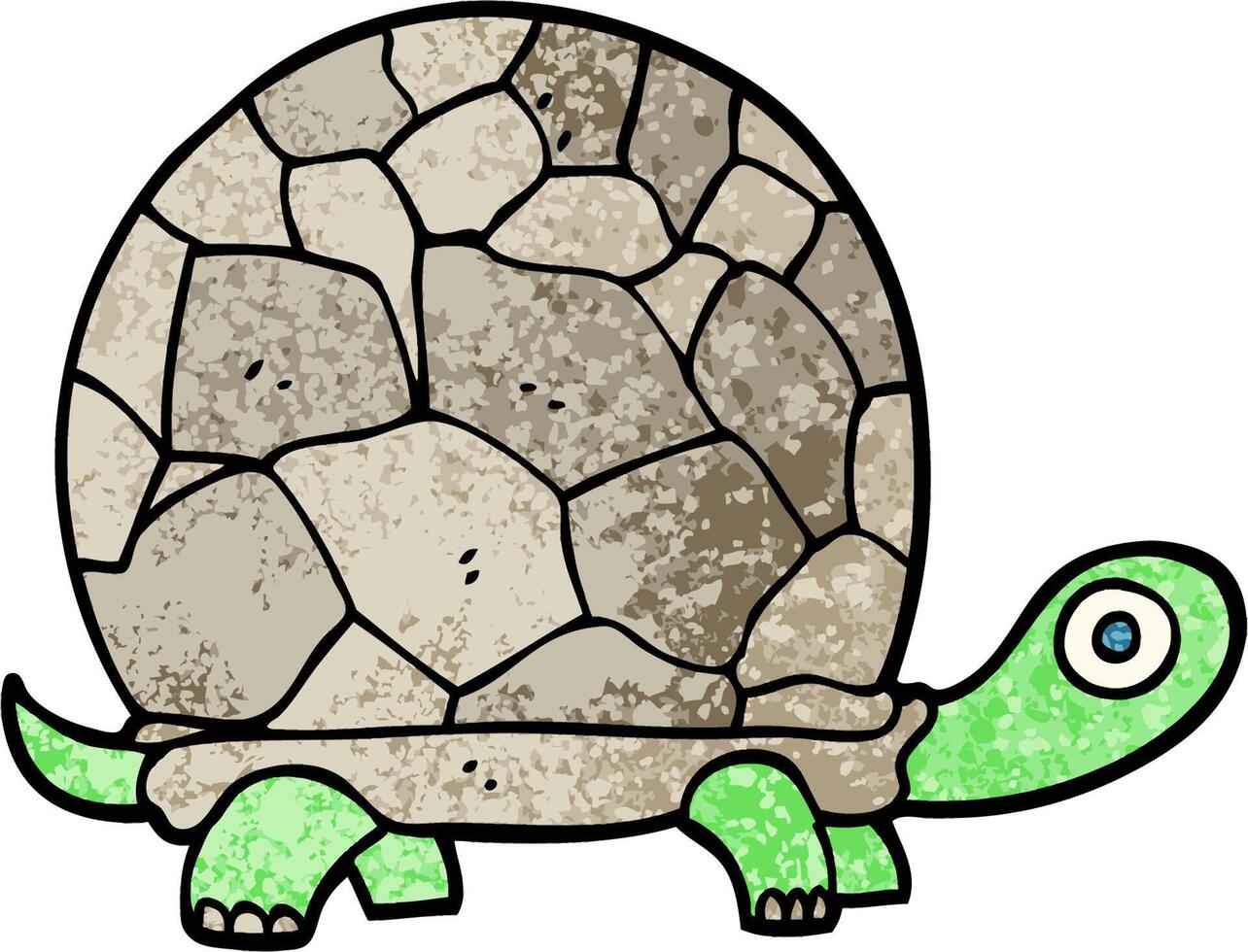 tortuga de dibujos animados de ilustración con textura grunge vector