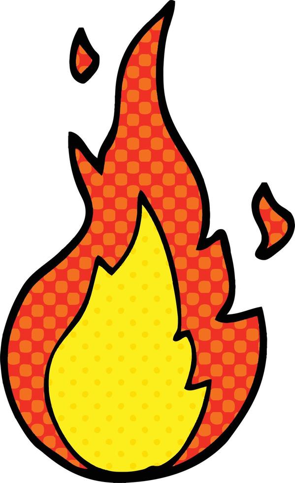 comic book style cartoon flame symbol vector