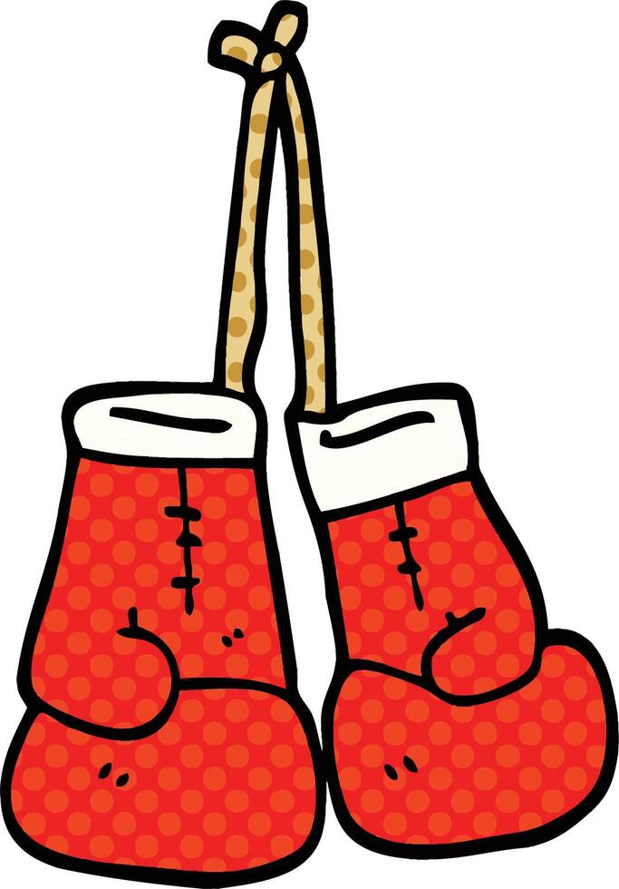 comic book style cartoon boxing gloves vector