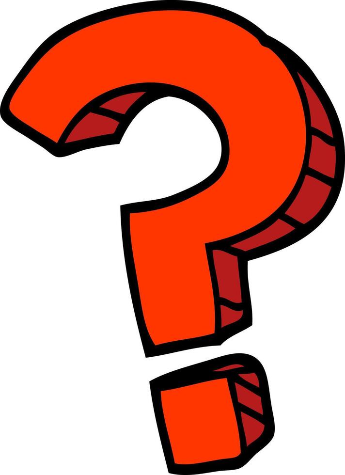 hand drawn doodle style cartoon question mark vector
