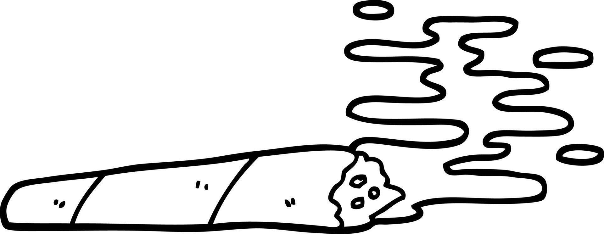black and white cartoon of a joint vector