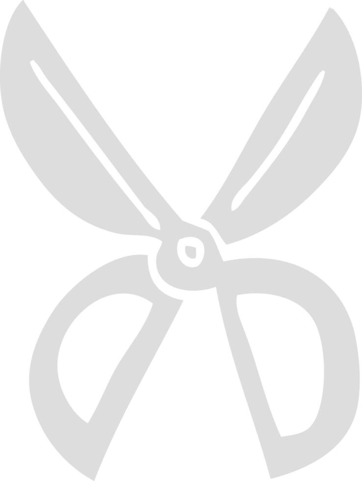 flat color illustration cartoon scissors vector
