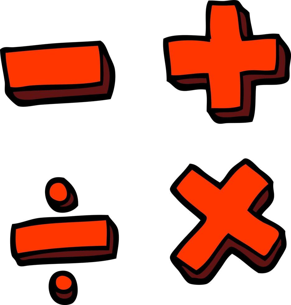 hand drawn doodle style cartoon math symbols vector