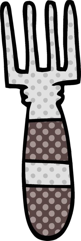 comic book style cartoon fork vector