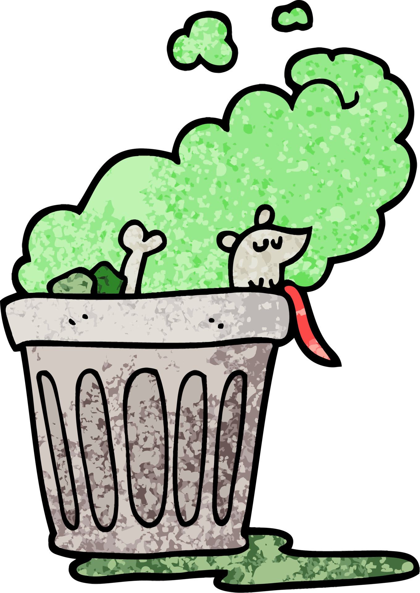 stinky garbage can cartoon