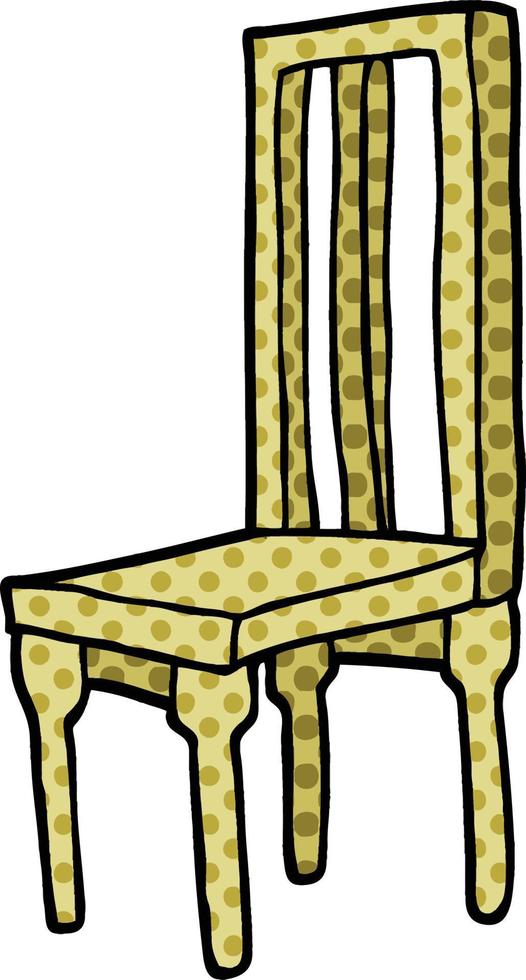 silla de madera de dibujos animados estilo cómic vector