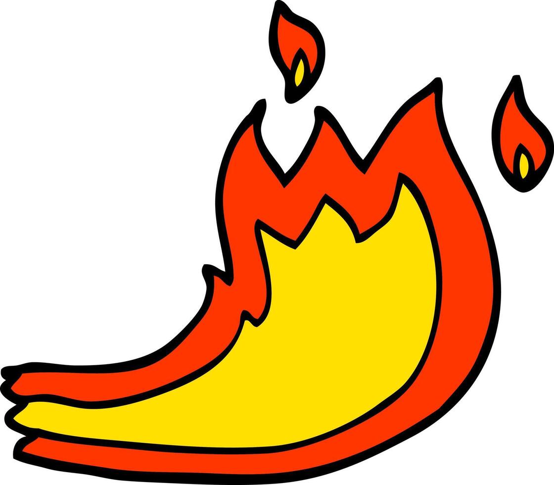 hand drawn doodle style cartoon fire flame vector
