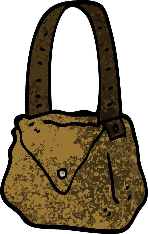 grunge textured illustration cartoon satchel vector