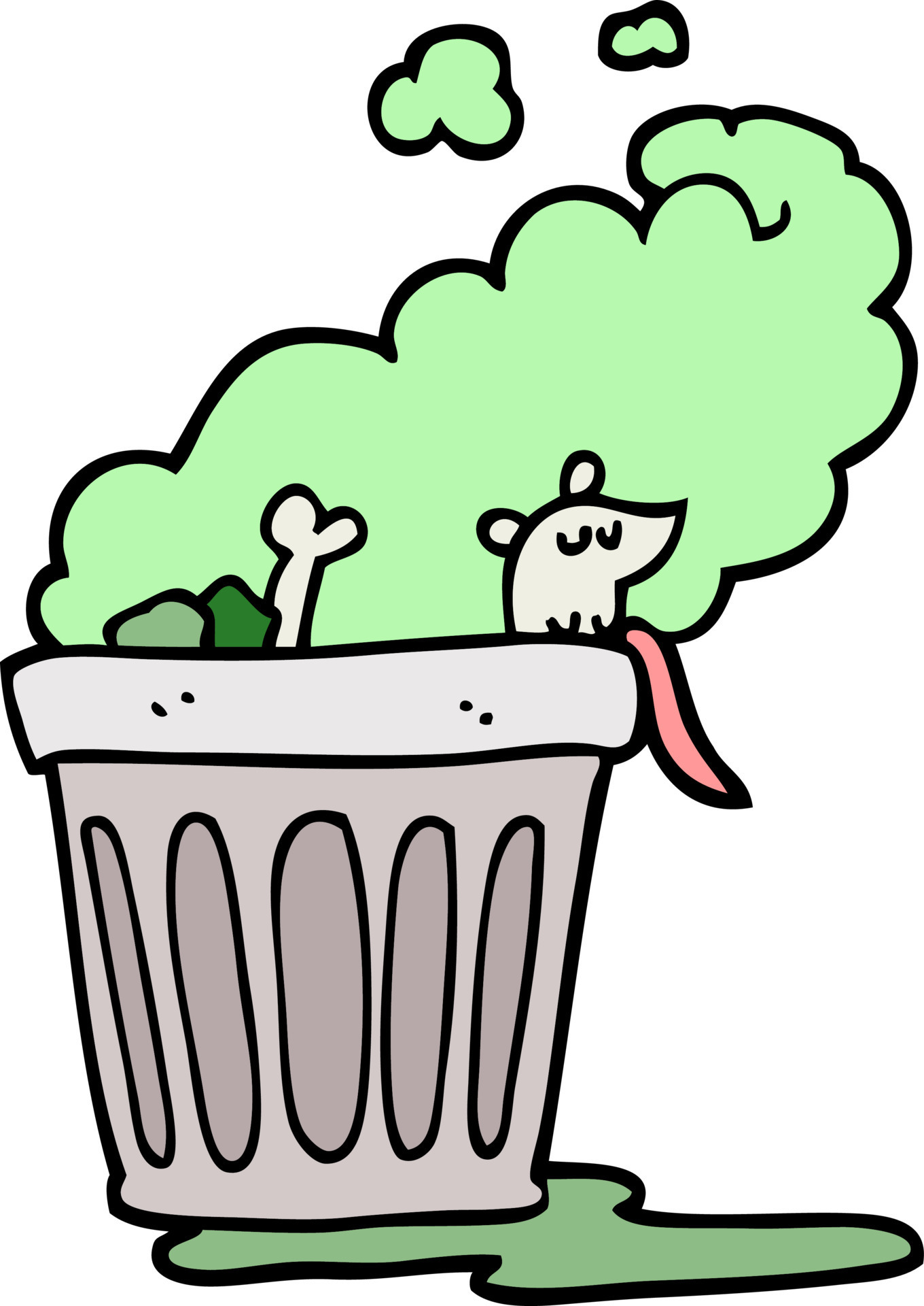 hand drawn doodle style cartoon smelly garbage can 12552719 Vector Art
