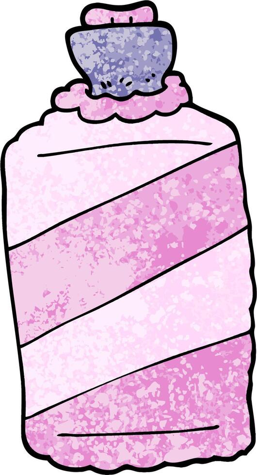 grunge textured illustration cartoon hot water bottle vector