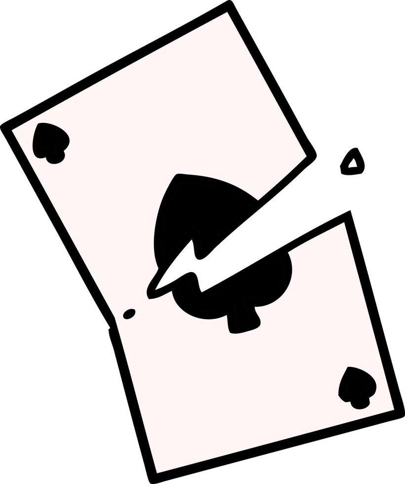 traditional tattoo of a torn card vector