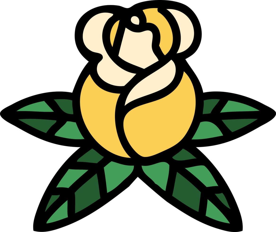 traditional tattoo of a single rose vector