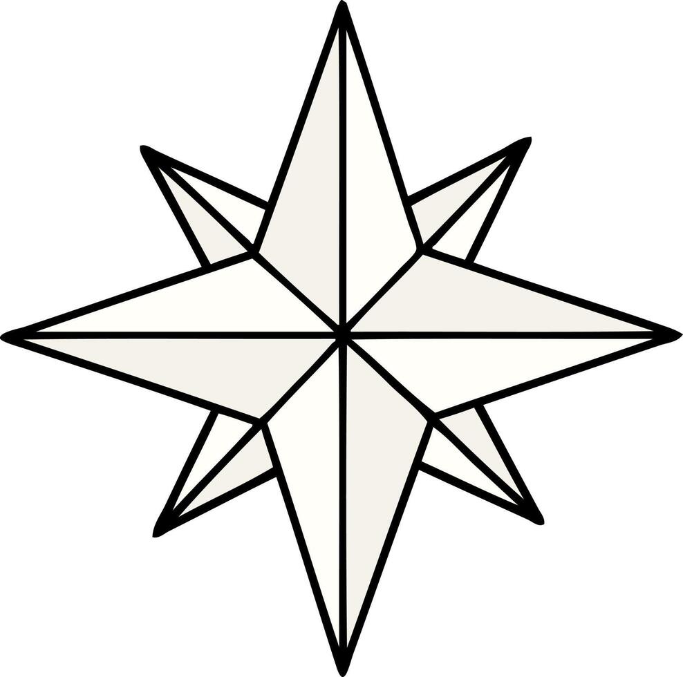 tatuaje tradicional de una estrella vector