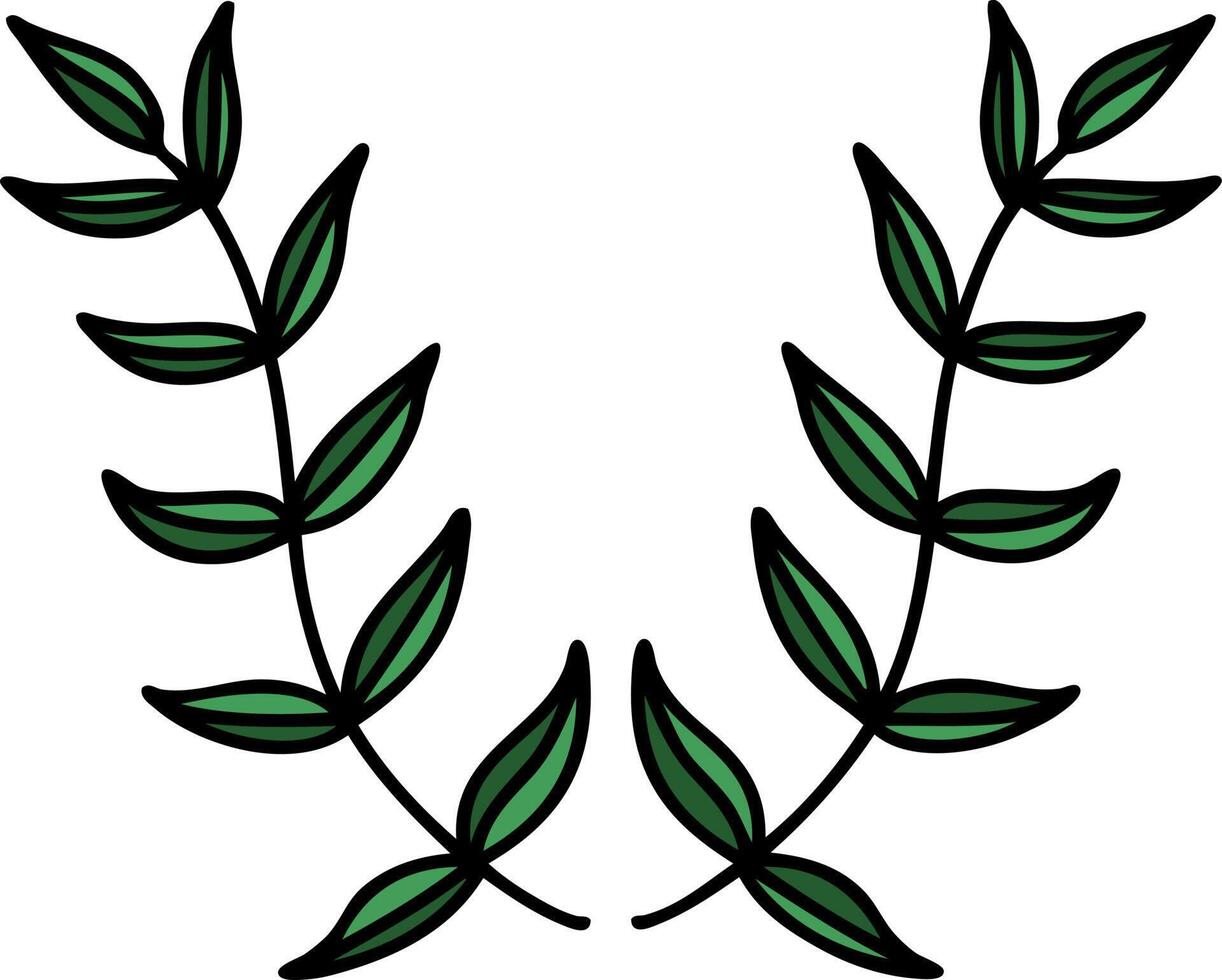 traditional tattoo of laurel vector
