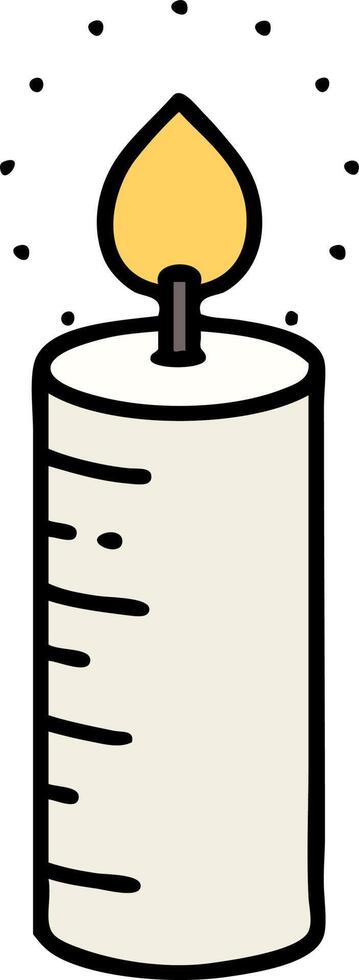 traditional tattoo of a candle vector