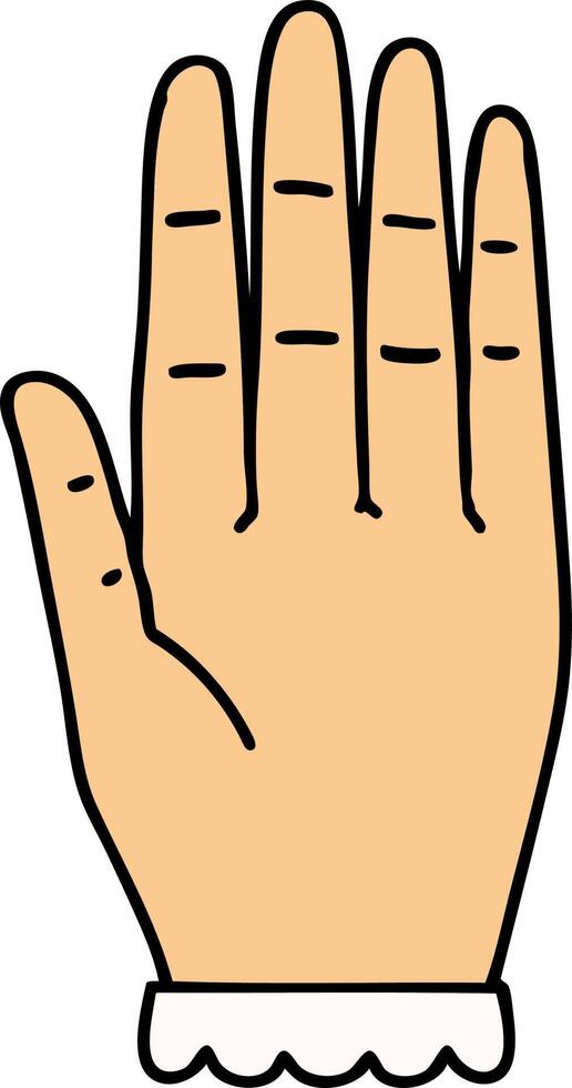 traditional tattoo of a hand vector