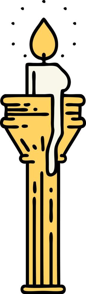 traditional tattoo of a candelabra vector