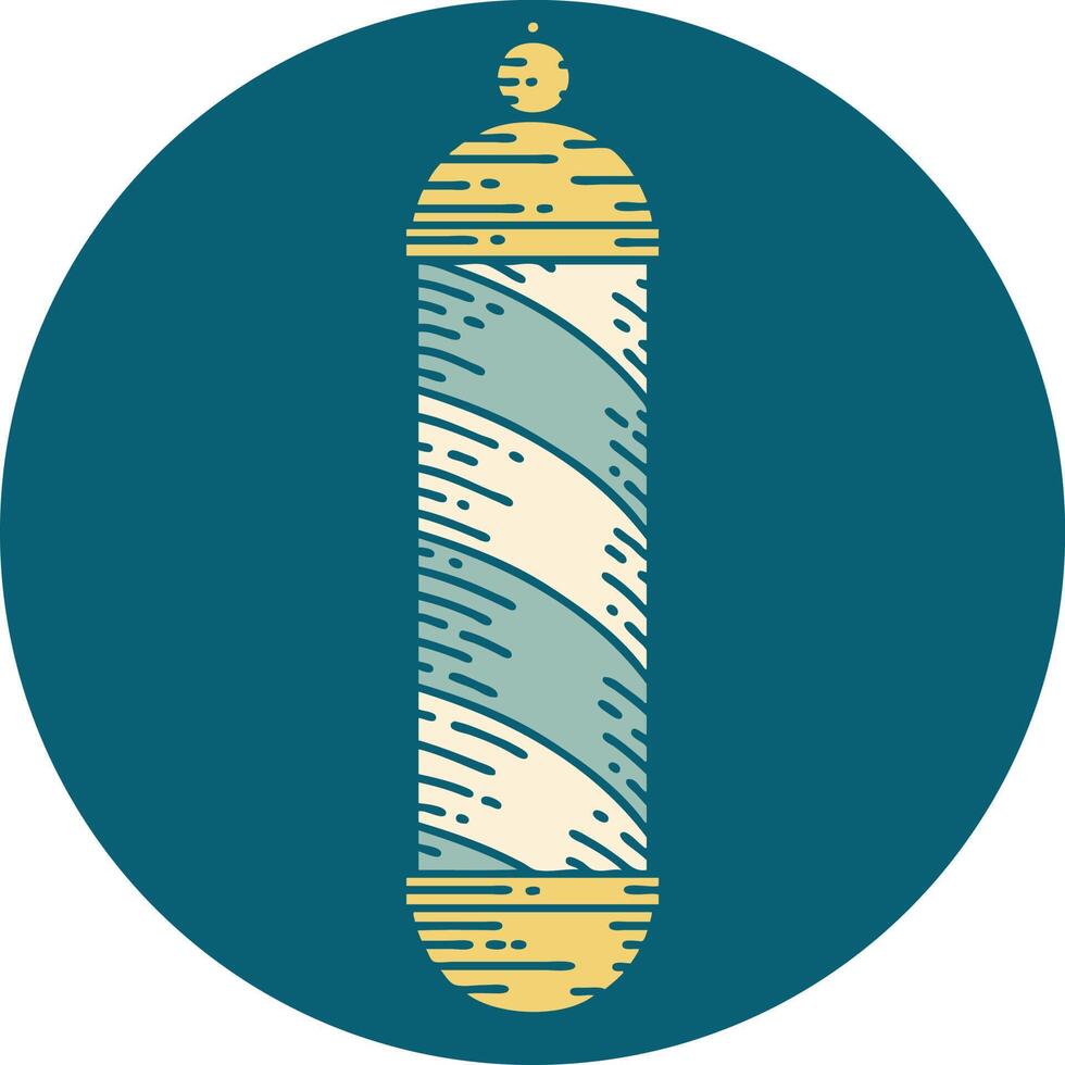 tattoo style icon of a barbers pole vector