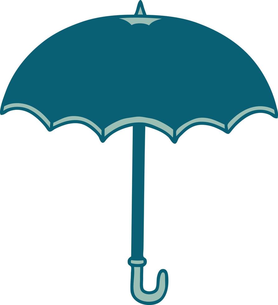 icono de estilo tatuaje de un paraguas vector